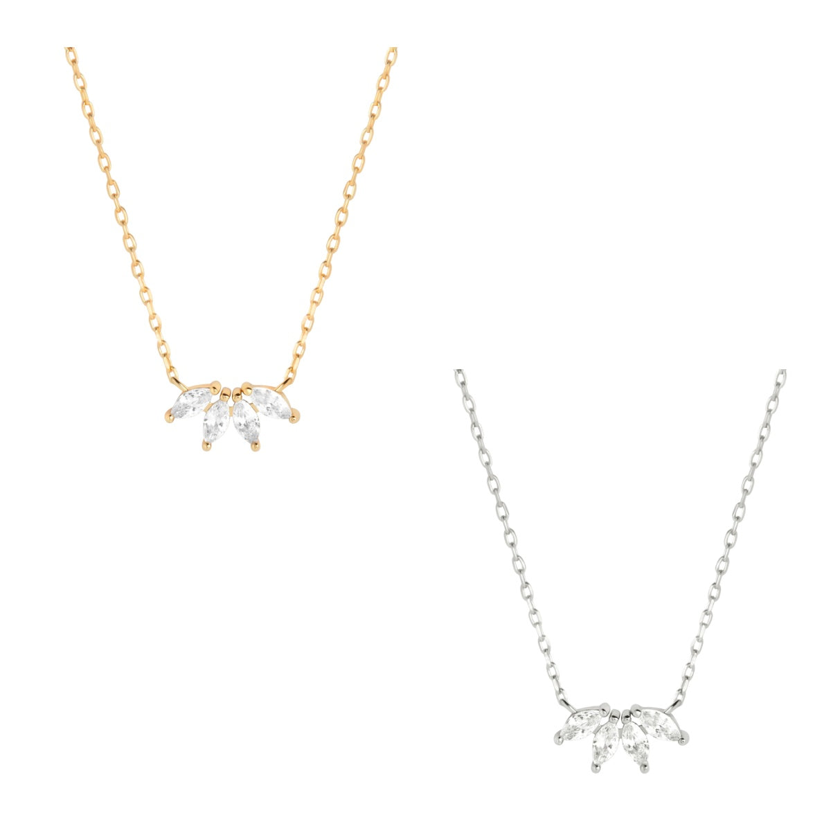 Colar de Cristal Marquise em Prata 925
