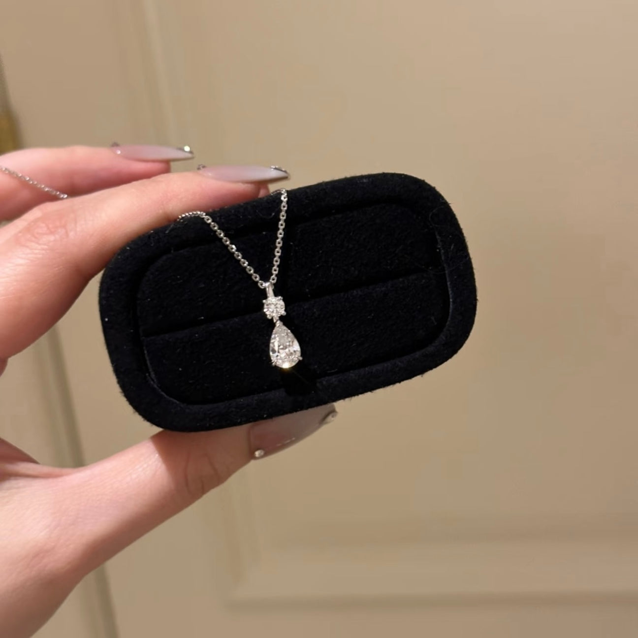 Drop Diamond Necklace & Earrings