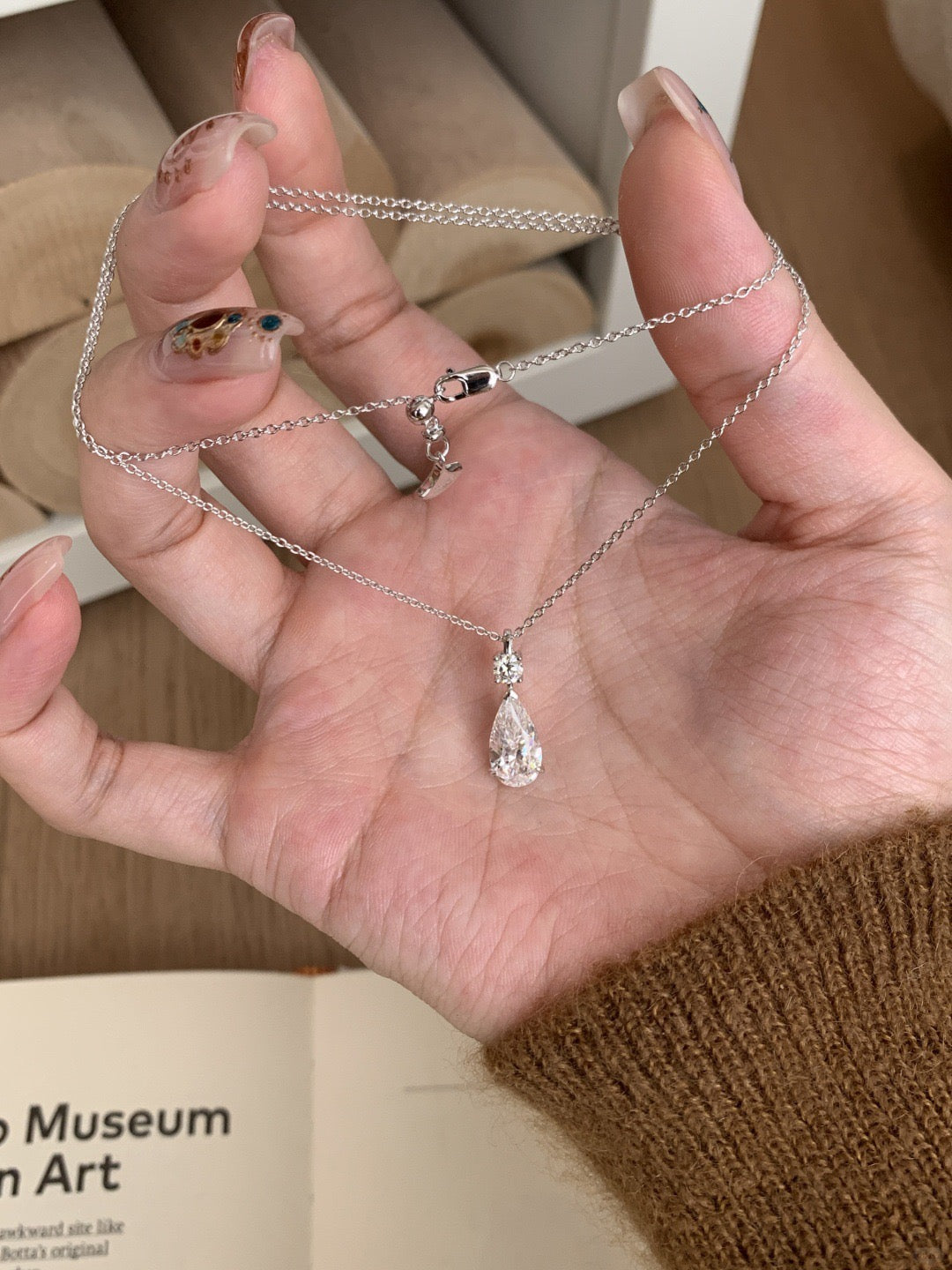 Drop Diamond Necklace & Earrings