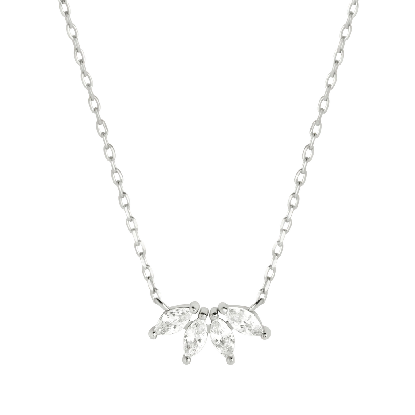 Colar de Cristal Marquise em Prata 925