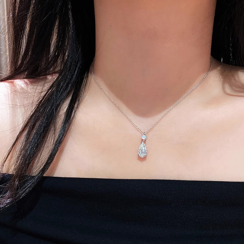 Drop Diamond Necklace & Earrings