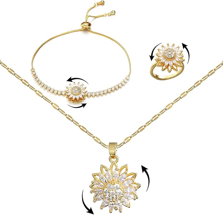 Sunflower Mood Jewelry Set – Rotatable Design