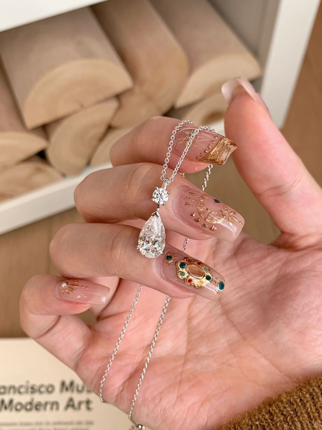 Drop Diamond Necklace & Earrings