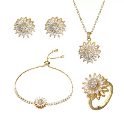 Sunflower Mood Jewelry Set – Rotatable Design